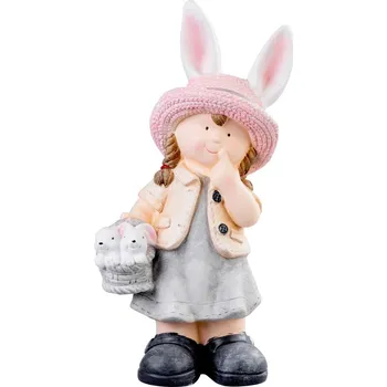 Dekorace MagicHome, Holčička s ušima, keramika, 25,5x16x50 cm