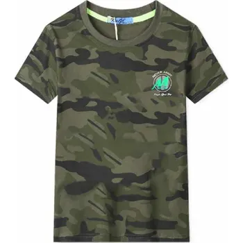 Chlapecké tričko DĚTSKÉ MASKÁČOVÉ TRIKO KUGO NOVINKA Barva: Maskáč se zeleným nápisem, Velikost: 176