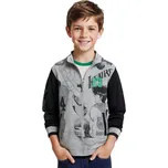 CHLAPECKÁ MIKINA NA ZIP BAVLNĚNÁ Barva: Světle šedá, Velikost: 164