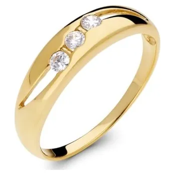 Prsten Couple, Elegantní prsten Syras ze žlutého zlata se zirkony, vel. 63, prům. 20.1 mm, 585-35-1-0184.0Z00.0.63.001