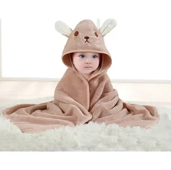 Teplá fleecová zavinovačka s kapucí pro miminka | dětská osuška, kojenecký župan - 2