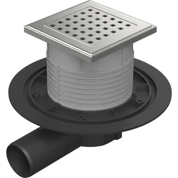 Podlahová vpusť boční D50, nerez rámeček, mřížka GATE 125