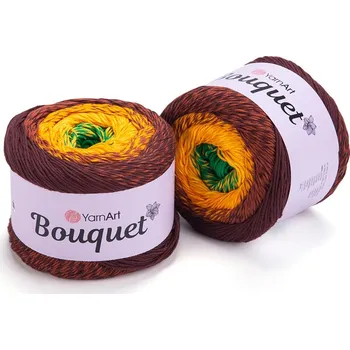 Galanterie Yarn Art Bouquet 721 hnědá oranžová zelená