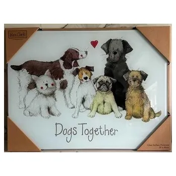 Szklana deska ozdobna 6 psów