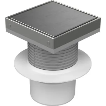 Podlahová vpusť spodní D110, límec, nerez rámeček, mřížka STEEL 150