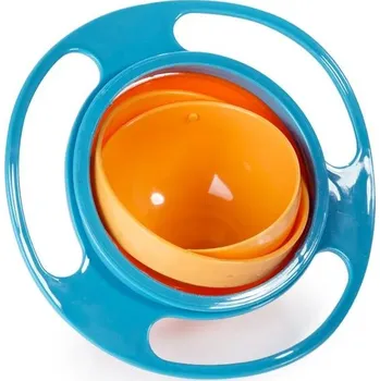 Kouzelná otočná miska proti vylití pro děti | dětská miska, miska s víkem - Modrý
