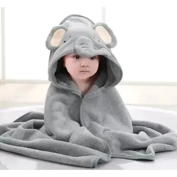 Měkoučký župan s kapucí pro miminka | dětský župan, kojenecká osuška - ŠEDÁ