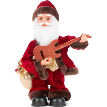 Dekorace MagicHome Vánoce, Santa s kytarou, 3xAAA, 35 cm, hrající