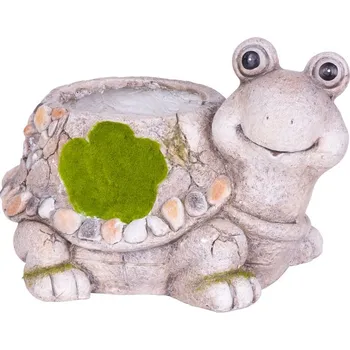 Zahradní dekorace Dekorace MagicHome, Želva s květináčem, keramika, přírodní, 38x29,5x25 cm