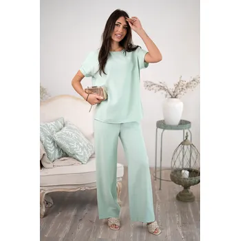 Dámské kalhoty Hajdan kalhoty dámské 011 - mátová, XXL (Dámské viskózové kalhoty Hajdan)