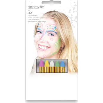 Karnevalový doplněk Riethmuller Barvy na obličej pastelové - 5ks