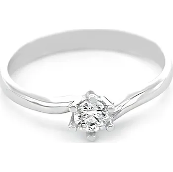Prsten Zásnubní prsten z bílého zlata, se zirkonem 1,50g