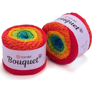 Galanterie Yarn Art Bouquet 725 červená oranžová žlutá zelená modrá