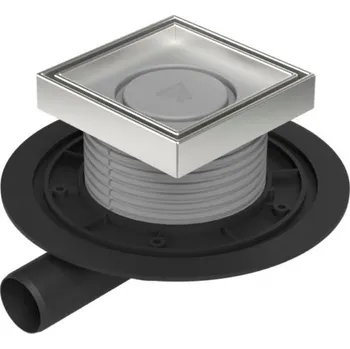 Odvodňovací žlab Podlahová vpusť boční D40, nerez rámeček, mřížka CERAMICS 125