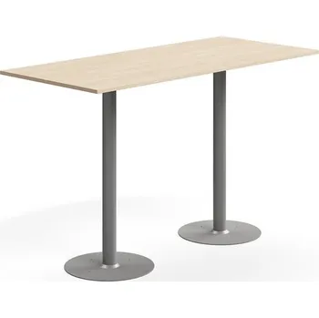 Jídelní stůl Barový stůl ALVA, 1800x800x1100 mm, upevnitelný, vysokotlaký laminát, stříbrná/bříza