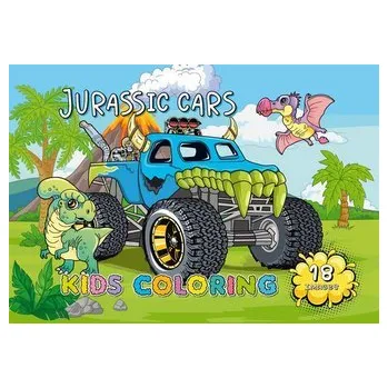 Set školních potřeb Kolorowanka A4 18 obrazków Park Jurajski samochody