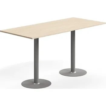 Jídelní stůl Barový stůl ALVA, 1800x800x900 mm, vysokotlaký laminát, stříbrná/bříza