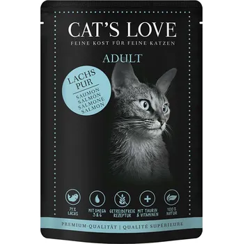 Krmivo pro kočku Cat's Love čistý losos se saflorovým olejem a petrželkou 12 × 85 g