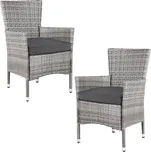 Deuba Ratanové křeslo 2 ks - šedá/antracit podušky