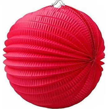 Party dekorace Papírový lampion, červená, kulatý, 22 cm, 1018014007-15