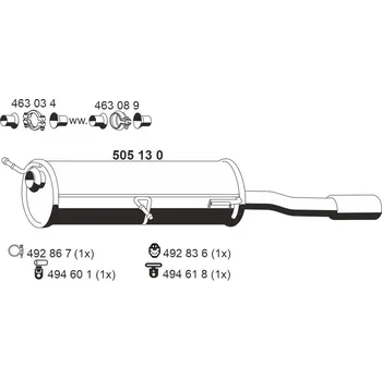 Tlumič výfuku Zadní tlumič výfuku ERNST 505130
