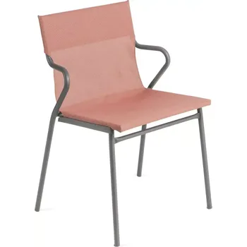 Profi venkovní židle s područkami HORIZON 12 ks šedý rám BatylineDUO oranžová TerreCuite