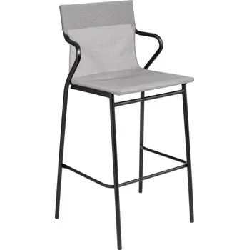 Profi venkovní vysoká židle s područkami HORIZON 2 ks černý rám BatylineDUO šedá Pearl