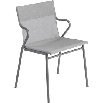 Profi venkovní židle s područkami HORIZON 12 ks šedý rám BatylineDUO šedá Pearl