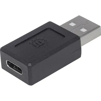Elektrická zásuvka Manhattan USB 2.0 adaptér [1x USB 2.0 zástrčka A - 1x USB-C® zásuvka] Adapter oboustranně zapojitelná zástrčka