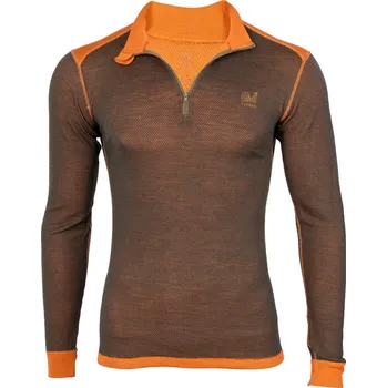 Pánské tričko Pánské lovecké termoprádlo TETRAO Achillea Gen.II - polo triko s dlouhým rukávem a Merino vlnou S