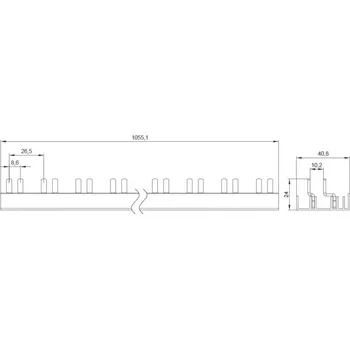 Elektronická součástka Siemens 5ST37780 sběrnicová lišta Počet řádků 2 10 mm² 63 A 230 V Typ vodiče = L, N 1 ks
