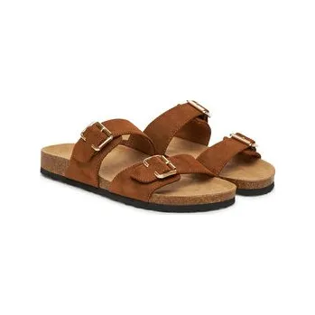 Dámské pantofle Nazouváky ONLY Shoes Onlmaxi-13 Pu Strap Buckle 15331392 Hnědá 37