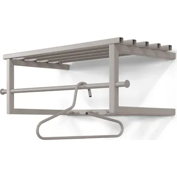 Věšák Světle šedý kovový nástěnný věšák s poličkou Marco – Spinder Design ID_1616800