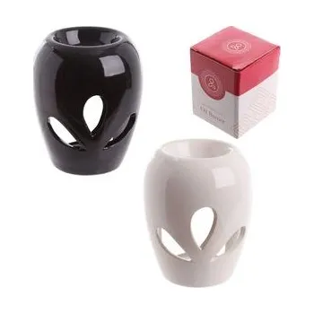 Aroma lampa Lampa-aroma, d8x10,5cm, bílá/černá, keramika