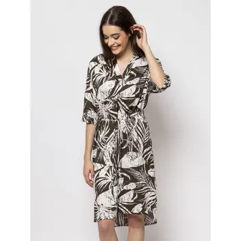 Dámské šaty Heavy Tools dámské šaty se vzorem Vetlara hnědo-bílé Velikost: S