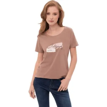 Dámské triko s krátkým rukávem VOLCANO-NOTE-500-BROWN Hnědá L