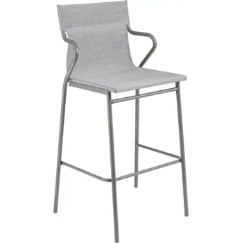 Profi venkovní vysoká židle s područkami HORIZON 2 ks šedý rám BatylineDUO šedá Pearl