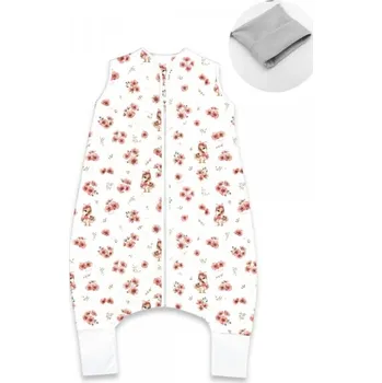 Spací pytel pro miminko Teplejší spací vak s nohavičkami, bavlna, Kačenky - bílá, pudrově růžová, vel. S