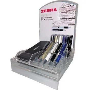 Kuličkové pero "SL-F1", displej/20 ks, modrá, 0,24 mm, teleskopické, kovové, ZEBRA 01943