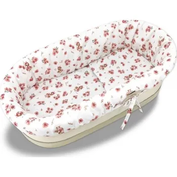 3D sada do koše, kočárku - bavlna, Kačenky - bílá, pudrově růžová