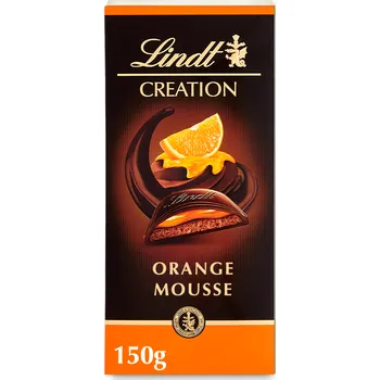 Cukrovinka Lindt CREATION Hořká čokoláda se šlehanou hořko-čokoládovou a pomerančovou náplní 70% 150g