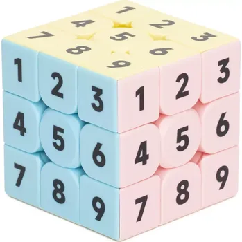 Hlavolam Kostka 3x3x3 Sudoku Z-Cube barevné strany Barevný plast pastelové odstíny