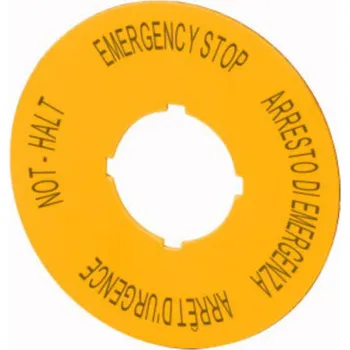 Stykač Eaton M22-XAK11 121085 štítek s popisem (Ø x v) 90 mm x 90 mm NOUZOVÉ ZASATVENÍ (de, en, fr, it) žlutá 1 ks