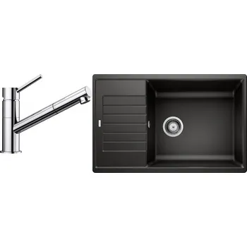 Granitový dřez Set RS Blanco Zia XL 6 S Compact + Blanco Kano-S (černá + chrom)
