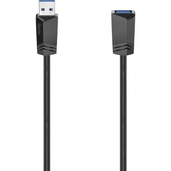 vypínač a zásuvka Hama USB kabel USB 3.2 Gen1 USB-A zástrčka, USB-A zásuvka 1.50 m černá 00200628