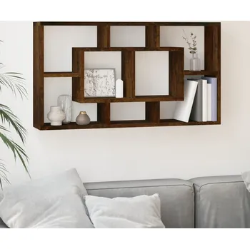 police vidaXL Nástěnná police s 8 přihrádkami [342591] Barva: kouřový dub