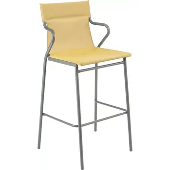 Profi venkovní vysoká židle s područkami HORIZON 2 ks šedý rám BatylineDUO žlutá Safran