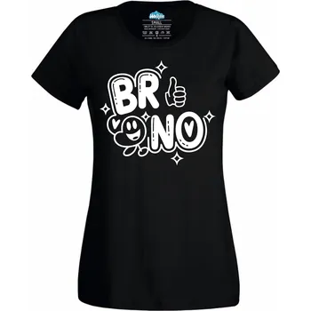 Dámské tričko Brno s úsměvem (Velikost: 4XL, Barva: Černá)