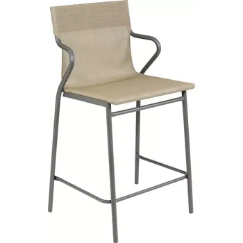 Profi venkovní střední židle s područkami HORIZON 2 ks šedý rám BatylineDUO hnědá Noisette