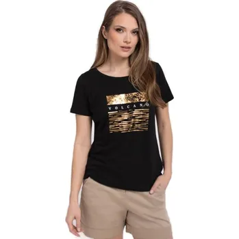 Dámské tričko Dámské triko s krátkým rukávem VOLCANO-QUEEN-700-BLACK Černá S